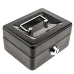 Caja fuerte portátil para dinero caudales billetes y monedas 125 x 95 x 55 mm - BY00000 - 01
