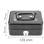 Caja fuerte portátil para dinero caudales billetes y monedas 125 x 95 x 55 mm - BY00000 - 02