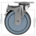 Ruedas pivotantes con freno de 12cm para armario Rack de carga y transporte Pack 4 - WM06900 - 02