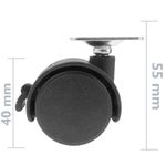 Rueda pivotante de nailon con freno 40 mm 38x38 mm 4 pack - KR03300 - 04