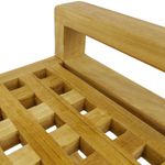 Taburete de baño con reposabrazos y estante 50 x 50 x 33 cm de madera de teca certificada - KZ10200 - 06