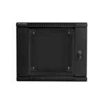 Armario Rack mural 19" 9U F600 600x600x507mm pared desmontado DIY negro Lanberg - WK34400 - 06