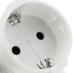 Multiplicador de clavija enchufe schuko triple de color blanco con ángulo - IA09400 - 06