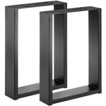 Pies rectangulares para mesita y banqueta. Patas en acero negro 300 x 80 x 430 mm 2-pack, tubos 80 x 20 mm - IP02400 - 01