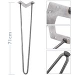 Pies para mesa y mueble estilo vintage Patas en acero 2 varillas 71 cm 4-pack - IN04500 - 02