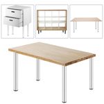 Pies redondos para mesa y mueble. Patas en acero cromado de 40cm 4-pack - IO02400 - 03