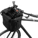 Cesta de bicicleta desmontable para manillar de lona negra impermeable con cremallera - BK08200 - 07