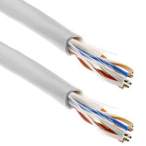 Bobina de cable de red ethernet Cat. 6 UTP de 305 m flexible de color gris