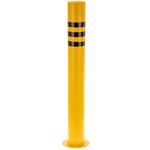 Pilona bolardo de acero con base clavada amarilla 110x1000mm - SQ00300 - 01