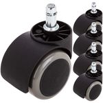 Rueda pivotante de nailon y PVC gris sin freno 50mm M10 5 pack - KR02600 - 01