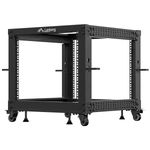 Armario Rack abierto fondo ajustable 19" 9U F600 657x600x577mm desmontado DIY negro Lanberg - WL60000 - 06