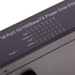 PoE Inyector Hub IEEE802.3af 10/100 Mbps 16-Port Rack 19" - RA06400 - 09