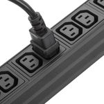 Regleta de enchufes rack 19" de 10 x C13 con interruptor y cable 2 metros C14 - RE06100 - 09