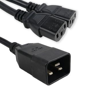 Cable de alimentación IEC-60320 2 C13 a 1 C20 de 20cm