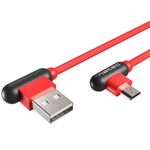 Cable USB micro USB macho en ángulo izquierdo a USB-A macho 2.0 de 1 metro rojo Natec Prati NKA-1199 - NT38000 - 01