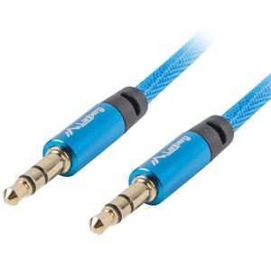 Cable estéreo de 1 m de Lanberg con un conector macho Jack 3.5 mm a conector macho Jack 3.5 mm