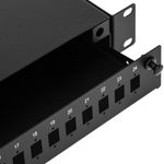 Patch Panel de fibra Óptica 1U negro de 24 SC Simplex o 24 LC duplex - FQ00400 - 04