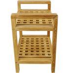 Taburete de baño con reposabrazos y estante 50 x 50 x 33 cm de madera de teca certificada - KZ10200 - 04