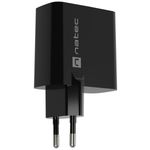 Cargador USB Natec Ribera GaN 1X USB-A + 1X USB-C 45W negro NUC-2143 - NT37100 - 05