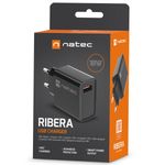 Cargador USB Natec Ribera 1X USB-A 18W negro NUC-2058 - NT36500 - 08