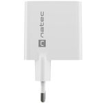 Cargador USB Natec Ribera GaN 1X USB-A + 1X USB-C 45W blanco NUC-2142 - NT37200 - 05