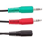 Adaptador de audio OMTP para auricular y micrófono Minijack 3.5mm Hembra a 2x Minijack 3.5mm Macho - AW01300 - 06