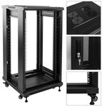 Armario rack 19" de pie 22U 600x600x1160 mm puerta perforada MobiRack DIY desmontado negro - WL10100 - 02