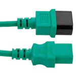 Cable eléctrico de alimentación IEC60320 C13 a C14 de color verde de 3m - CH04500 - 06