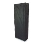 Armario ropero y zapatero de tela desmontable 60 x 30 x 160 cm negro con puerta enrollable - DX09100 - 01