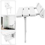 Asiento de ducha abatible. Silla plegable con pies de plástico y aluminio gris 320x328mm - SA17600 - 02