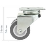 Rueda doble pivotante industrial de PU y PVC sin freno 50 mm 4 pack - QS04100 - 03