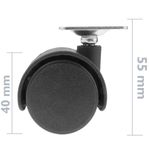 Rueda pivotante de nailon sin freno 40 mm 34x34 mm 4 pack - KR03000 - 04