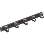 Panel de gestión de cables para armario rack 19" 1U con 5 anillas y cepillo - RR01500 - 01
