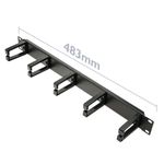 Panel guíacables para armario rack 19" 1U con 5 anillas para gestión de cables - RP09200 - 03