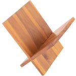 Revistero de Madera de Teca para la organización de libros, revistas y periódicos en forma de V - KZ17200 - 04