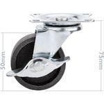 Rueda pivotante industrial de metal con freno 50 mm - QR01100 - 04