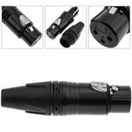 Conector XLR3 3-pin hembra negro - XN07100 - 02
