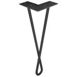 Pies para mesa y mueble Patas en acero 2 varillas 41 cm negro 4-pack modelo bucle - IN06300 - 08