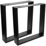 Pies rectangulares para mesita y banqueta. Patas en acero negro 400 x 80 x 430 mm 2-pack, tubos 80 x 20 mm - IP02500 - 01