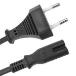 Cable de alimentación eléctrico IEC-60320 de 1.5m. Enchufe C7 hembra a bipolar macho - FB09100 - 05