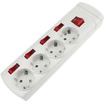 Regleta de 4 enchufes schuko con interruptor individual sin cable - CA00700 - 01