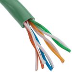 Bobina de cable de red ethernet Cat. 5e UTP CCA de 100 m rígido de color verde - LQ02100 - 02