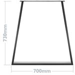 Pies rectangulares para mesa. Patas en acero negro 700 x 85 x 730 mm 2-pack - IP03200 - 03