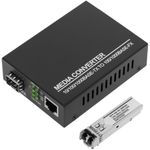 Conversor de fibra óptica 1000 Mbps multimodo de LC a RJ45 a 550m - UF04100 - 01