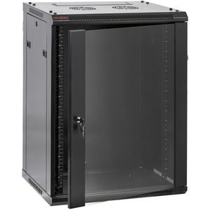 Armario rack mural 19'' 18U 600x450x900mm pared negro SOHORack GO montado