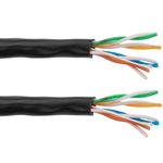 Bobina de cable de red ethernet Cat. 5e UTP CCA de 305 m rígido de color negro para exterior - LQ06100 - 05