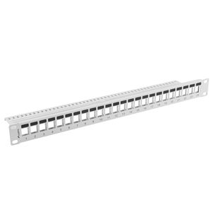 Patch panel configurable para keystone 19" blanco de 24 RJ45 con FTP y UTP1U Lanberg PPKS-1024-S