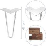 Pies para mesa y mueble Patas en cromado 2 varillas 41 cm 4-pack - IN05500 - 02