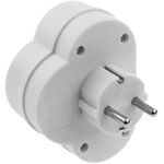 Clavija enchufe doble schuko de color blanco 250VAC con interruptor - IA08600 - 03
