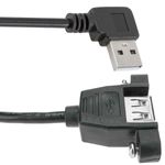 Cable USB 2.0 tipo A Macho acodado a USB tipo A Hembra para Panel 100 cm - UB10200 - 04